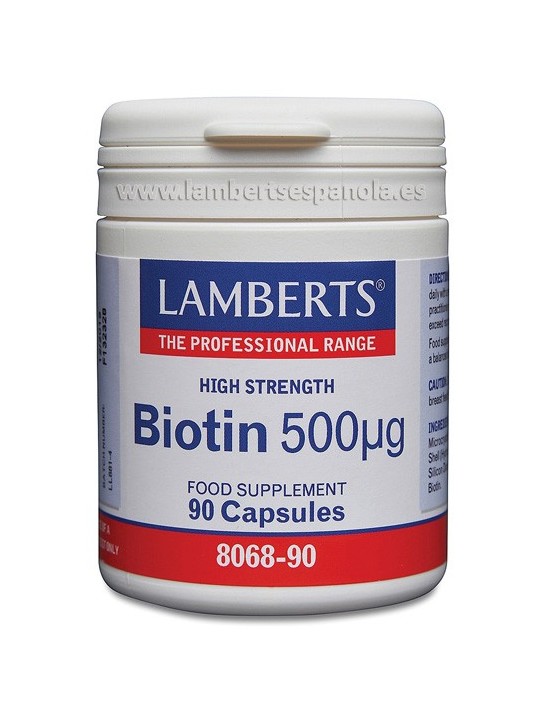 BIOTINA 500 MCG 90 CAPSULAS LAMBERTS