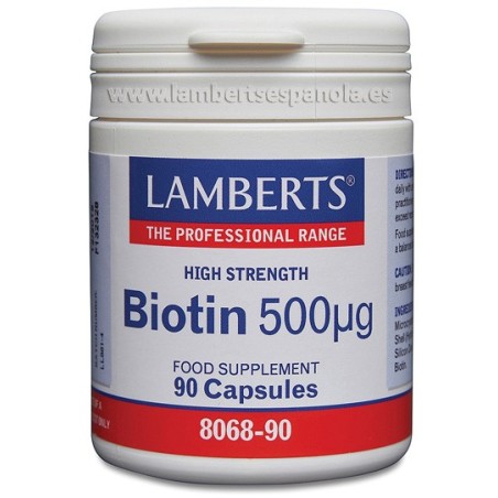 BIOTINA 500 MCG 90 CAPSULAS LAMBERTS