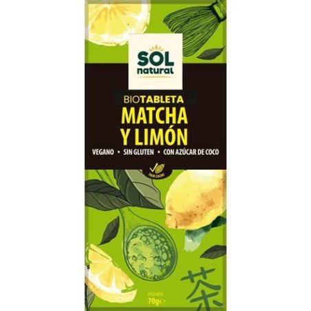 CHOCOLATE MATCHA LIMON 70 G SOL NATURAL