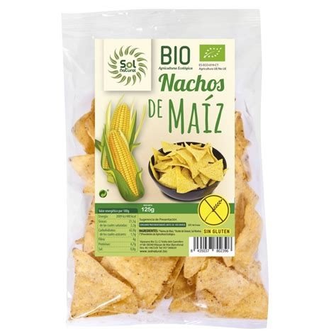 NACHOS DE MAIZ SIN GLUTEN SOL NATURAL 125 G