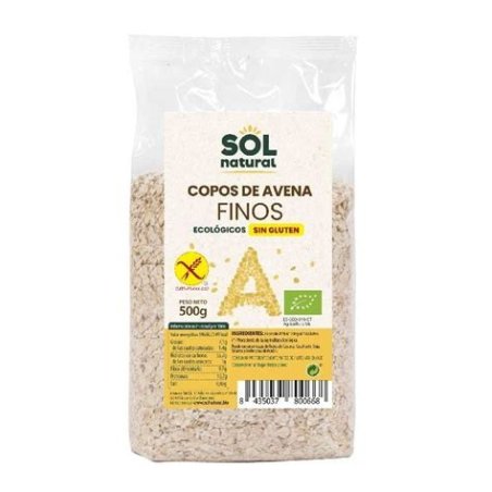 COPOS DE AVENA FINOS SIN GLUTEN BIO 500G SOL NATURAL