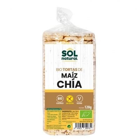 TORTITAS MAIZ CHIA S/G 120GR SOL NATURAL