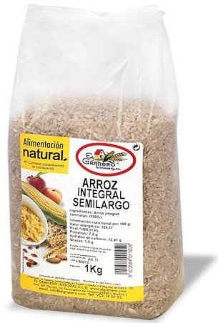 ARROZ INTEGRAL 1KG SEMILARGO EL GRANERO