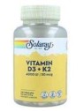 VITAMIN D3 Y K2 4000UI 120 CAPSULAS SOLARAY
