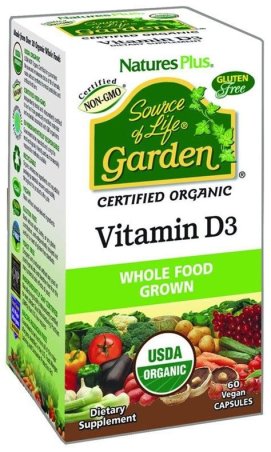 VITAMINA D3 GARDEN NATURES PLUS 60 CAPSULAS VEGANAS