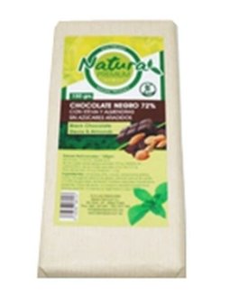 CHOCOLATE NEGRO 72% CON ALMENDRAS Y STEVIA 150 GR STEVIA PREMIUM