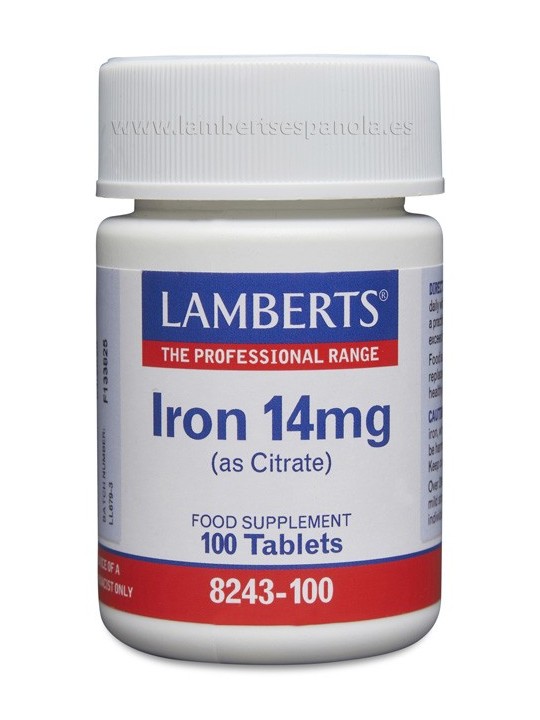 CITRATO DE HIERRO 100 TABLETAS 14MG LAMBERTS