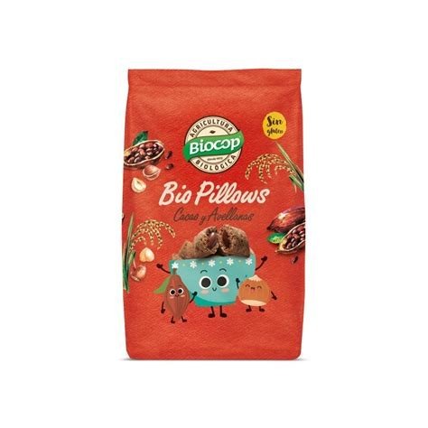 BIO PILLOWS DE CHOCOLATE Y AVELLANAS BIOCOP 375GR