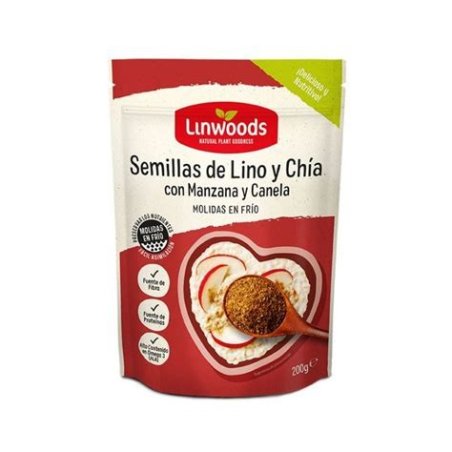 SEMILLAS DE LINO Y CHIA CON MANZANA Y CANELA 200 GR LINWOODS