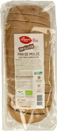 PAN DE MOLDE CON TRIGO SARRACENO SIN GLUTEN BIO 445 GR EL GRANERO