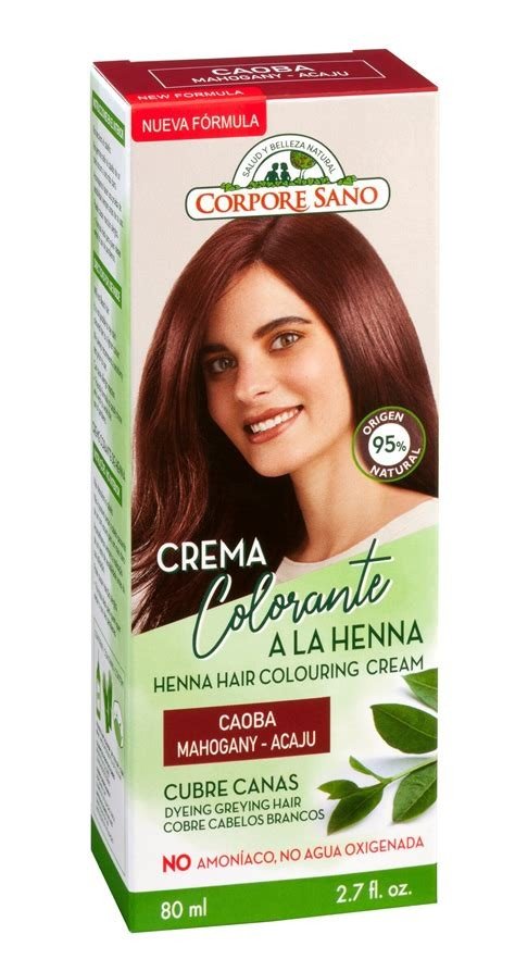 CREMA COLORANTE A LA HENNA CUBRE CANAS-CAOBA 80 ML. CORPORE SANO
