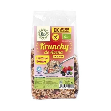 KRUNCHY AVENA FRUTOS BOSQUE S/G 350GR SOL NATURAL