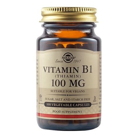 VITAMINA B1 100MG 100 CAPSULAS SOLGAR