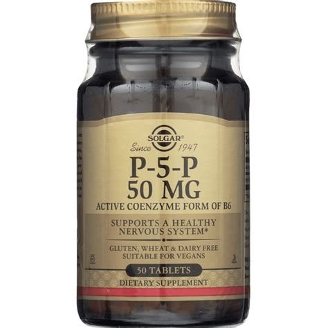 P-5-P  VITAMINA B6 ACTIVA 50 TABLETAS SOLGAR