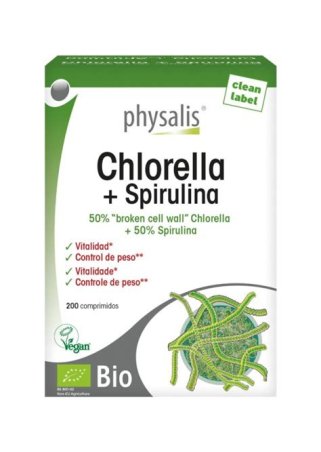 CHLORELLA+ SPIRULINA 200 COMPRIMIDOS PHYSALIS BIO