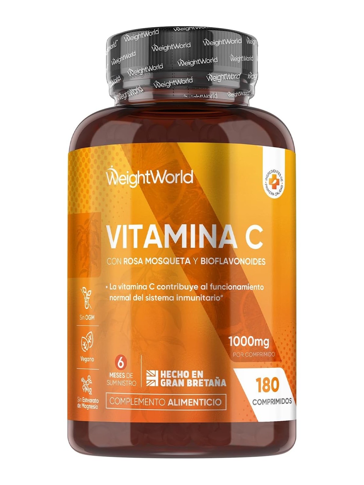 VITAMINA C CON ESCARAMUJO Y  BIOFLAVONOIDE 1000 MG 180 TABLETAS WEIGHTWORLD