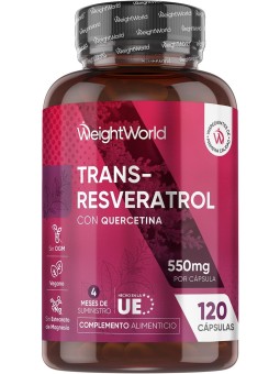 TRANS RESVERATROL CON QUERCETIN 550 MG 120 CAPSULAS WEIGHTWORLD