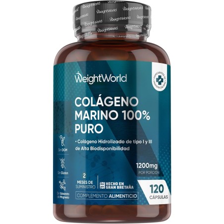 COLAGENO MARINO PURO 1200 MG 120 CAPSULAS WEIGHTWORLD
