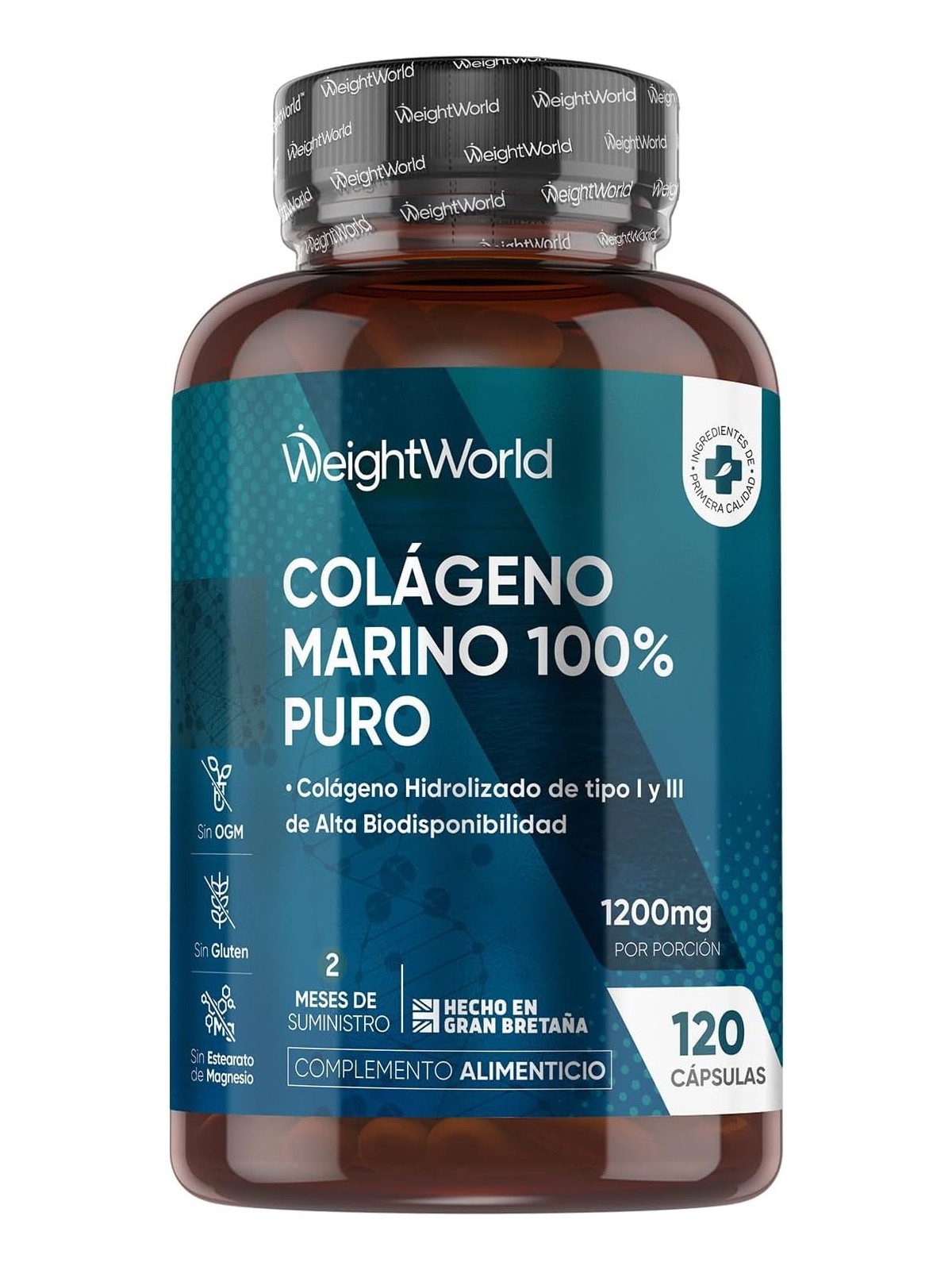 COLAGENO MARINO PURO 1200 MG 120 CAPSULAS WEIGHTWORLD