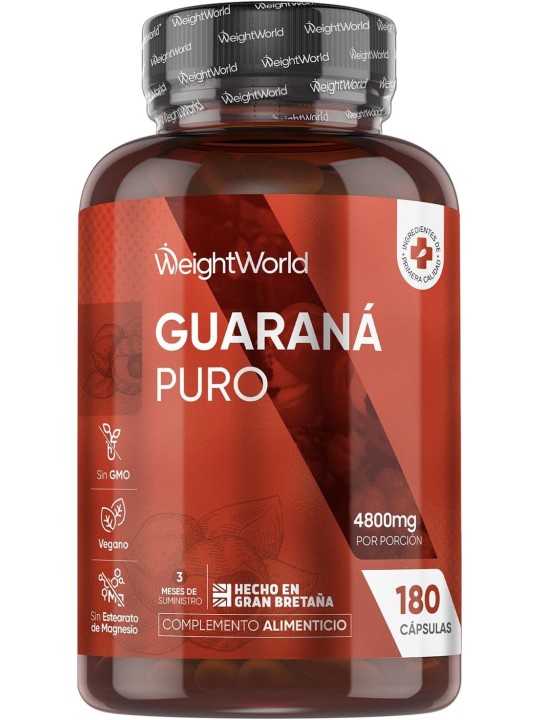 GUARANA PURO 4800 MG 180 CAPSULAS WEIGHTWORLD