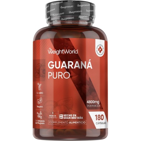 GUARANA PURO 4800 MG 180 CAPSULAS WEIGHTWORLD
