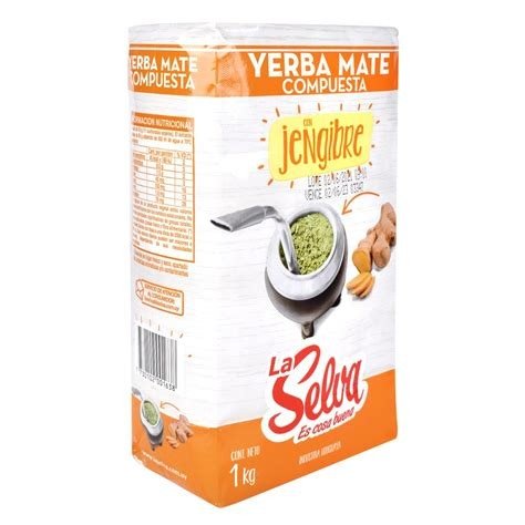 YERBA MATE LA SELVA COMPUESTA CON JENGIBRE 1 KG