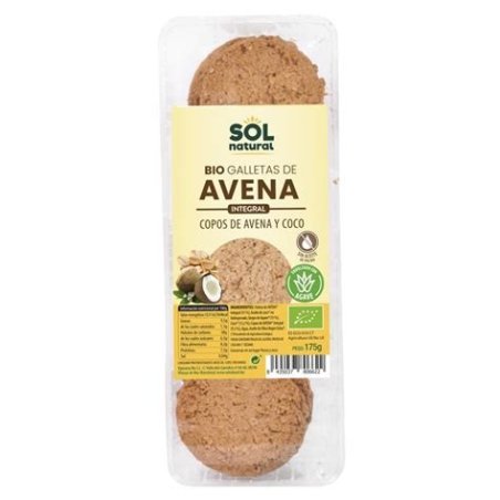 GALLETAS DE COPOS DE AVENA Y COCO SOL NATURAL