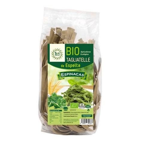 TAGLIATELLE DE ESPELTACON ESPINACAS 250GR SOL NATURAL