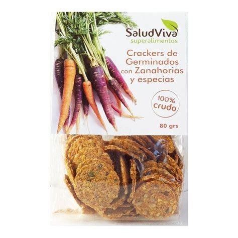 CRACKERS DE GERMINADOS ZANAHORIAS Y ESPECIAS SALUD VIVA