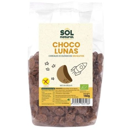 SOL NATURAL CHOCO LUNAS S/GLUTEN BIO 160 GRS