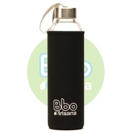 BOTELLA VIDRIO/NEOPRENO 550ML BBO IRISANA NEGRO