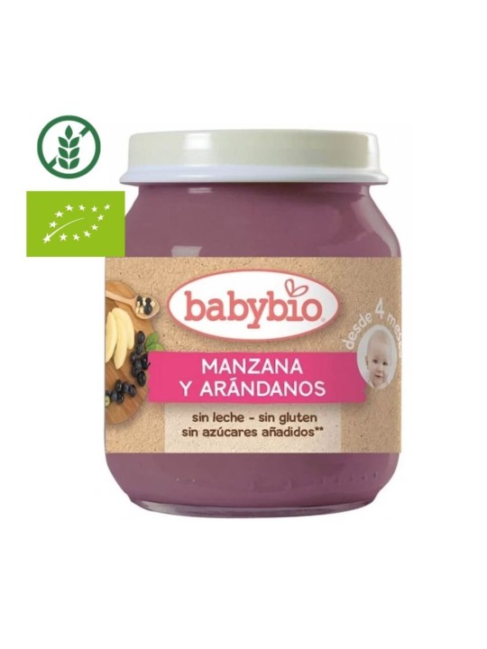BABYBIO POTITO MANZANA ARANDANO 130 GR.