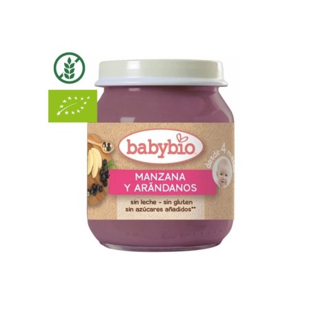 BABYBIO POTITO MANZANA ARANDANO 130 GR.