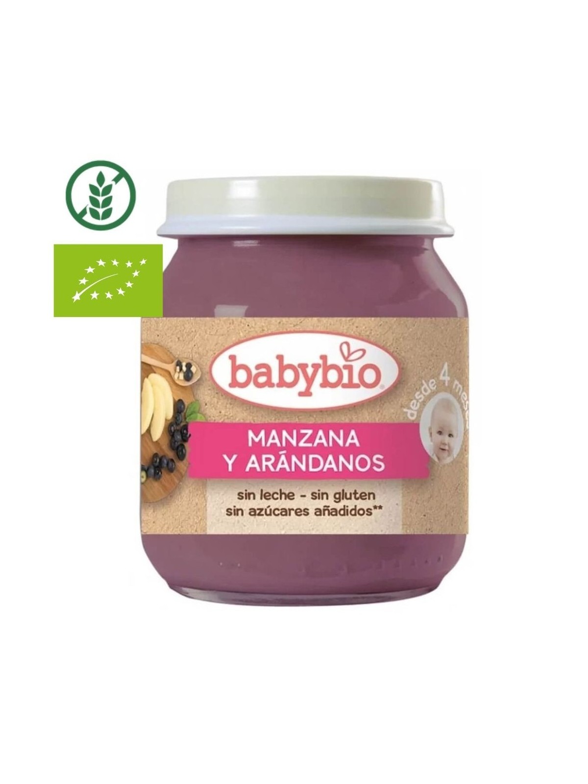 BABYBIO POTITO MANZANA ARANDANO 130 GR.