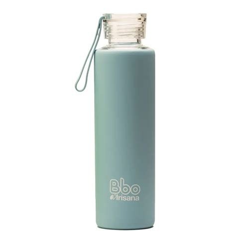 BOTELLA VIDRIO/SILICONA 500ML BBO IRISANA AZUL