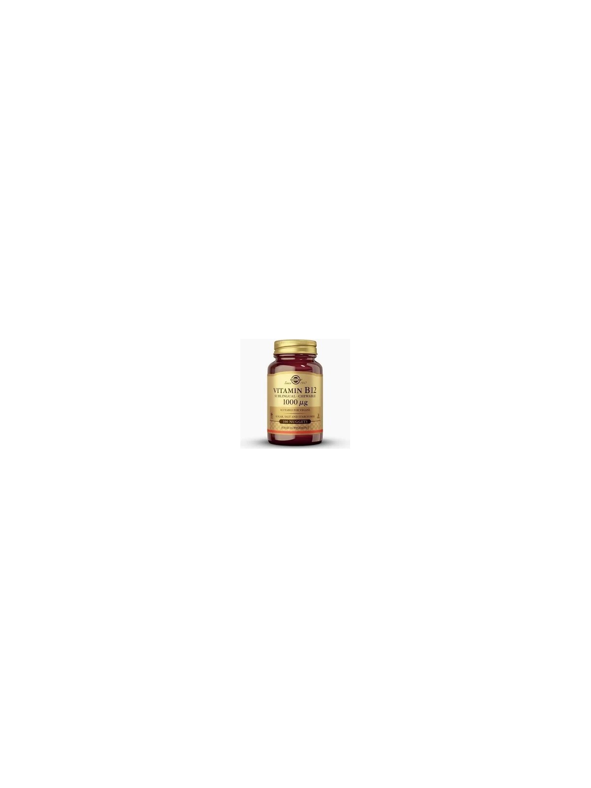 VIT B12 1000MCG SUBLINGUAL 100C MASTICABLES SOLGAR