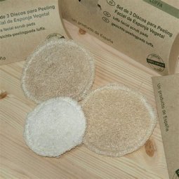 SET DE TRES DISCOS DE LUFFA PEELING FACIAL