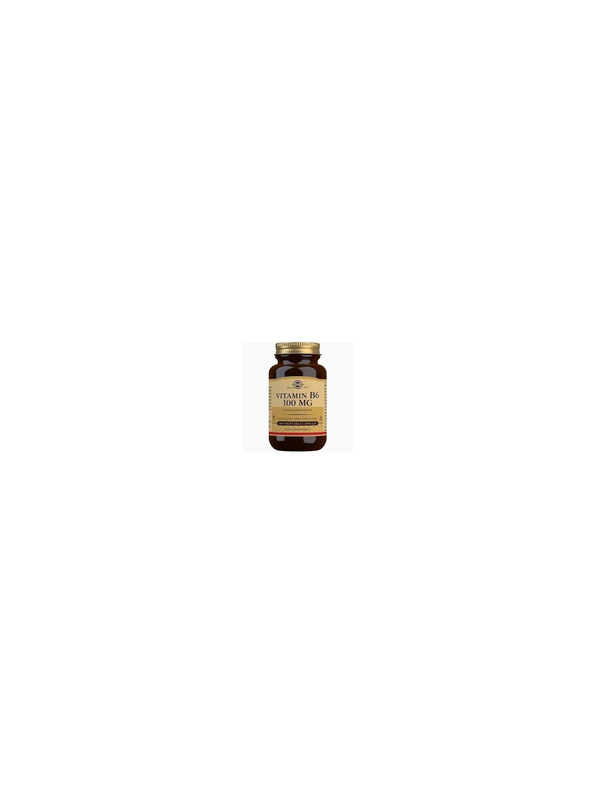 VITAMINA B6 PIRIDOXINA 100MG 100CPS SOLGAR