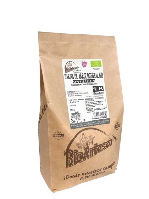 HARINA DE ARROZ INTEGRAL SIN GLUTEN 1 KG BIOARTESA