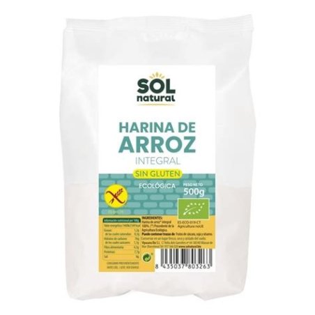 SOL-HARINA ARROZ INTEGRAL S/GLUTEN BIO 500 GRS