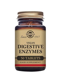 VEGAN ENZIMAS DIGESTIVAS 50 COMPRIMIDOS MASTICABLES SOLGAR