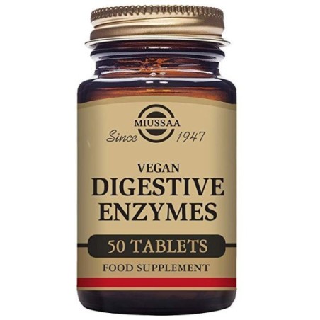 VEGAN ENZIMAS DIGESTIVAS 50 COMPRIMIDOS MASTICABLES SOLGAR