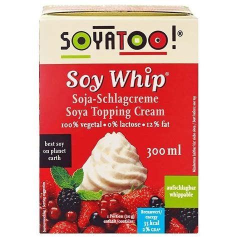 CREMA SOJA PARA MONTAR 300 ML SOYATOO