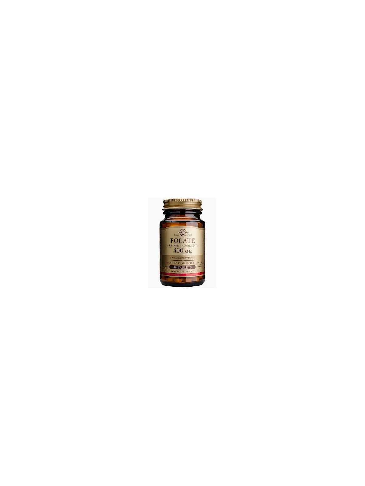 FOLATO COMO METAFOLIN 400MG 50 COMPRIMIDOS SOLGAR