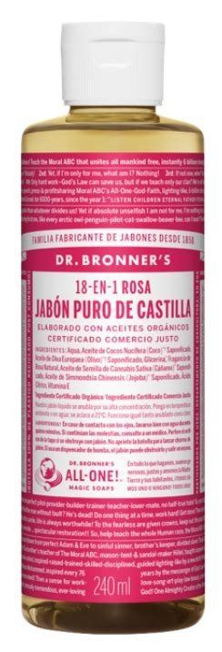 JABON CASTILLA LIQUIDO ROSAS 240 ML DR BRONNERS
