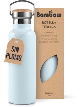 BOTELLA ACERO INOXIDABLE CELESTE 1000ML BAMBAW