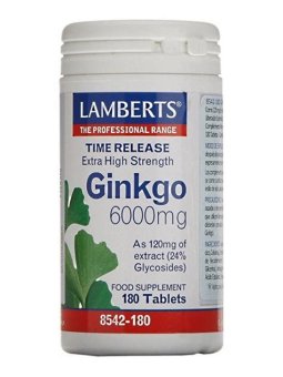 GINKGO BILOBA 6000MG 180 TABLETAS LAMBERTS