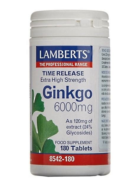 GINKGO BILOBA 6000MG 180 TABLETAS LAMBERTS