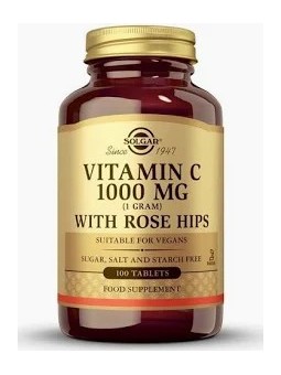 VITAMINA C +ESCARAMUJO SOLGAR 1000MG/100COMP