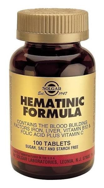 HEMATINICA 100 COMPRIMIDOS SOLGAR
